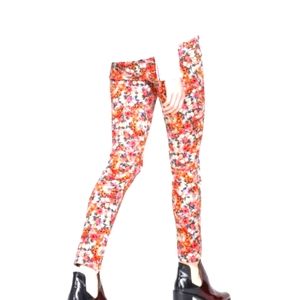 💐ZARA WOMEN Floral Multi Color ANKLE Pants Size Medium 🏵️